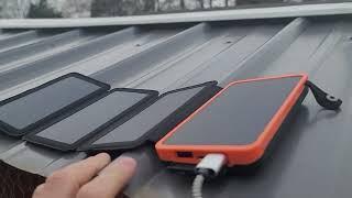 Solar Charger 25000mAh, Hiluckey Outdoor Portable Power Bank with 4 Solar Panels