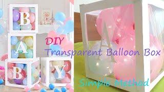 Transparent Square Box For Baby Shower DIY ,Clear Baby Shower Boxes with Dollar Tree , Party Decorat