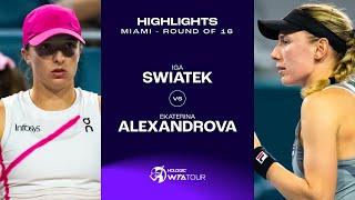 Iga Swiatek vs. Ekaterina Alexandrova | 2024 Miami Round of 16 | WTA Match Highlights