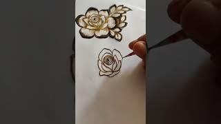 rose flower pattern, easy way to make ️/Mehandi design