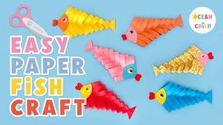 Easy paper fish craft project for kids / origami animal craft tutorial / DIY ocean themed crafts