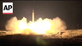 Video released by Iranian Revolutionary Guard said to show missiles launched