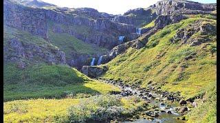 Klifbrekkufoss in Mjóifjörður, Eastfjords, Iceland 4K