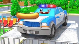 Police Car Catching The Race Car for Kids - 3D Cars Cartoons