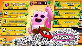 I Got 27520 TOKENS With SPIKE NONSTOP!  68 *NEW* QUESTS! + Box Opening! Brawl Stars