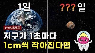 만약 지구가 1초마다 1cm씩 작아진다면 무슨 일이 일어날까?