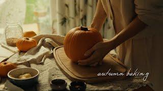 Autumn Baking - Pumpkin Cinnamon Rolls | Slow Living Silent Video | Cottagecore Silent Vlog