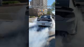 This hellcat WENT CRAZY at this car meet  BIGGEST BURNOUT 