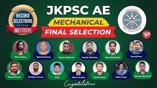 Record selections from 1 Institute in JKPSC AE Mechanical | Written & Interview preparation