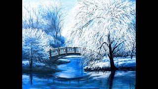 Art by Kyra Lu - A Winter Day For Beginners ( Acrylic Painting #7)