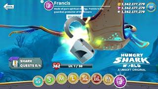 NEW FRANCIS MANTA RAY UNLOCKED AND FRANCIS MANTA RAY GAMEPLAY - Hungry Shark World