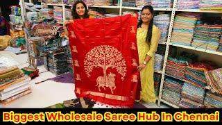 ️ Biggest Wholesale Saree Hub In Chennai  | House Of Sarees Mylapore | Priya just know fashion