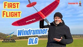 FIRST FLIGHT ! Easy Build Dancing Wings Hobby RC Windrunner Discus Launch Glider (DLG)