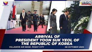 Arrival of President Yoon Suk Yeol of the Republic of Korea 10/06/2024