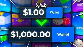 I COMPLETED THE $1 TO $1,000 CHALLENGE ON STAKE!