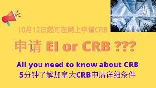 加拿大疫情福利：加拿大复苏福利 CRB 官方申请要求都是什么？？？ |复苏福利 CRB什么时候可以申请+如何申请| Understand Canada CRB in 5 minutes