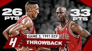 When PRIME Duo Michael Jordan & Scottie Pippen DESTROYED Pistons "Bad Boys" | Game 3, 1991 Playoffs