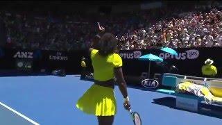 4 straight unreturned serves from Serena