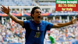 Filippo Inzaghi ◉ All 25 Goals for Italy 