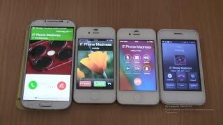 Incoming call & Outgoing call at the Same Time Iphone 4s+Iphone 4+Samsung Galaxy S 4+Digma FIRST