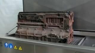 Big engine block ultrasonic cleaning