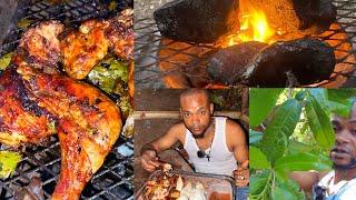 Surviving Way Of Living | Pimento Jerk Chicken Roast Bush Yam Soursop juice | Surviving Off The Land