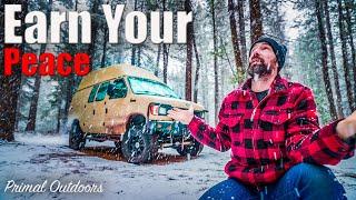 Snow Camping in a Van - Earn Your Peace