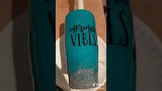 Mermaid Vibes ocean glitter thermal tumbler by Kreative Kreations