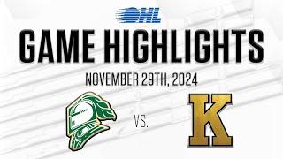 OHL Highlights: London Knights @ Kingston Frontenacs Nov. 29, 2024