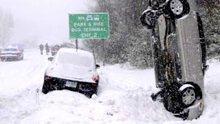 SNOW VS CARS | The Worst Car Accidents, Biggest Snow Car Pile up, & Spin out