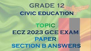 Civic Education 2023 GCE Exam paper Answered