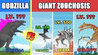 Godzilla vs Giant Zoochosis Level Challenge | Monster Animation