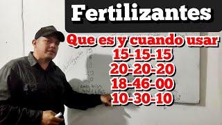 FERTILIZANTES 15- 15- 15 /18-46-00 /20-20-20/ 20-20-00/10-30-10 QUE SON Y CUANDO USARLOS.