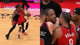 DeMar DeRozan cheap shot on Jalen Green | Dillon Brooks took exception