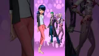 Miraculous characters as Harley Quinn / joker // #miraculous #shorts #viral #video #youtubeshorts