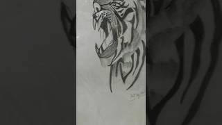 tiger short video drawing #art by akriti