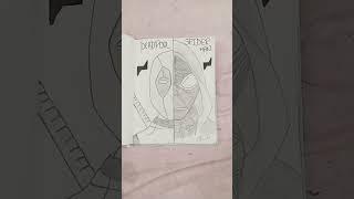 Deadpool and spiderman drawing #hammad official art  2.0 #shorts