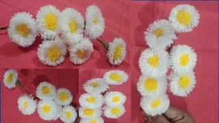 Woolen Thread Flowers | Flowers Tutorials | Diy Woolen Thread |