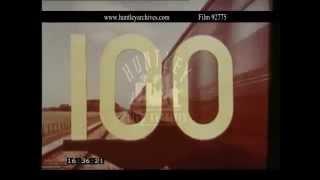 100 MPH Railway Train in 1960's Britain.  Archive film 92775