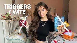 ASMR Triggers I HATE️(glass tapping, eating sounds, crinkles)