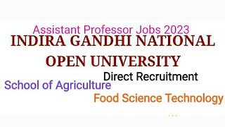 Assistant Professor Jobs in IGNOU 2023