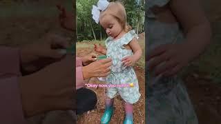 TODDLER BURIES HER BINKY