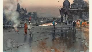 Watercolor Step by Step demo - Pleasant Morning at Nasik Ghat by Prafull Sawant