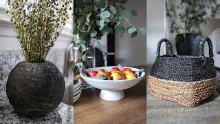 DIY THRIFT FLIP Home Decor // Aged Stone Vase, Pedestal Bowl & Modern Basket