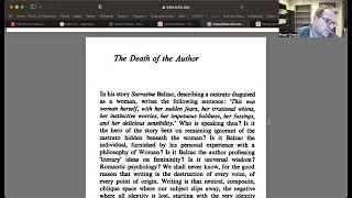 Structuralism 5: Roland Barthes and "The Death of the Author"