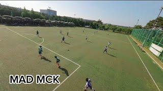 FPV Drone Onetake shot of soccer in the hot summer