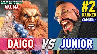 SF6  DAIGO (Akuma) vs JUNIOR (#2 Ranked Zangief)  Street Fighter 6 High Level Gameplay