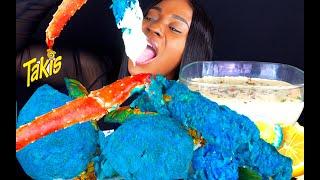 BABY REVEAL! TAKIS BLUE HEAT | FRIED KING CRAB | SEAFOOD BOIL MUKBANG | LOBSTER | ALFREDO SAUCE