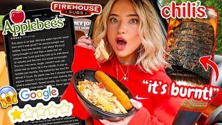 Letting 1-STAR FOOD REVIEWS Decide WHAT I EAT for 24 HOURS!!