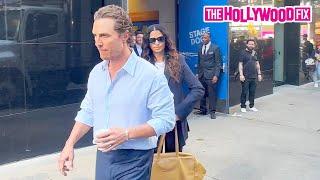 Matthew McConaughey & Camila Alves Sign Autographs For Fans While Stopping By 'Good Morning America'